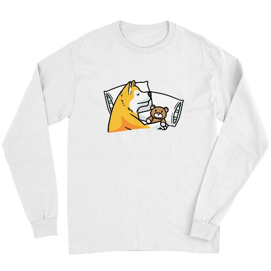 Dog Akita Inu Dog With Stuffed Animal Sleeping 3 Long Sleeves