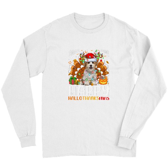 Dog Havanese Lover Halloween Christmas Happy Hallothanksmas Long Sleeves
