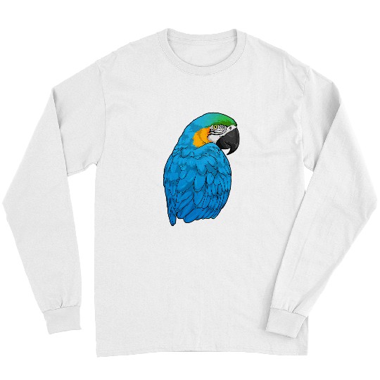 Colorful Blue and Yellow Macaw Parrot Bird Ara Ararauna Long Sleeves