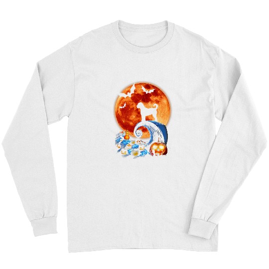 Dog Goldendoodle Scary And Moon Funny Halloween Costume Long Sleeves