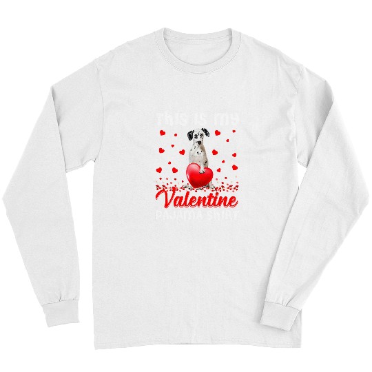 Dalmatian This Is My Dalmatian Valentines Hearts Puppy Lover 13 Dog Lover Dalmatians Dog Long Sleeves