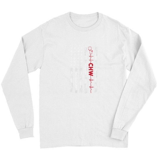 USA Flag Community Health Worker Wear American Public Health Long Sleeves