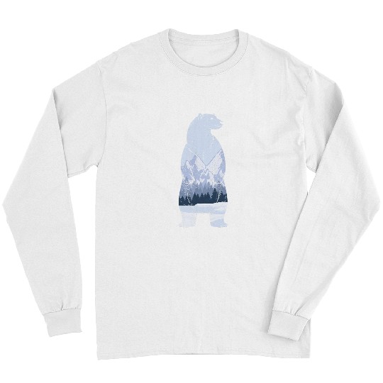 Arctic Animal Lover Snow Glacier Landscape Polar Bear Long Sleeves