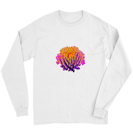 Abstract Hot Pink and Yellow Coneflower Painting Long Sleeves