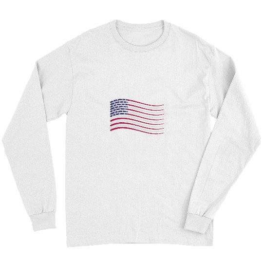 F22 Raptor Airshow American Flag 4th of July Airplane Art Long Sleeves