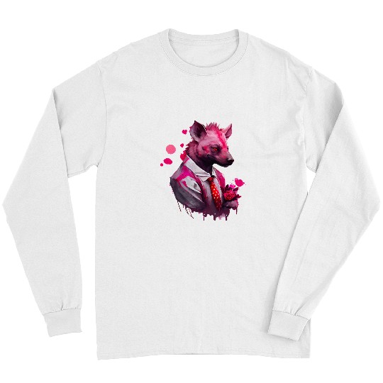 Cute Valentines Day Hyena Gifts Hyena lovers Funny Hyena Long Sleeves