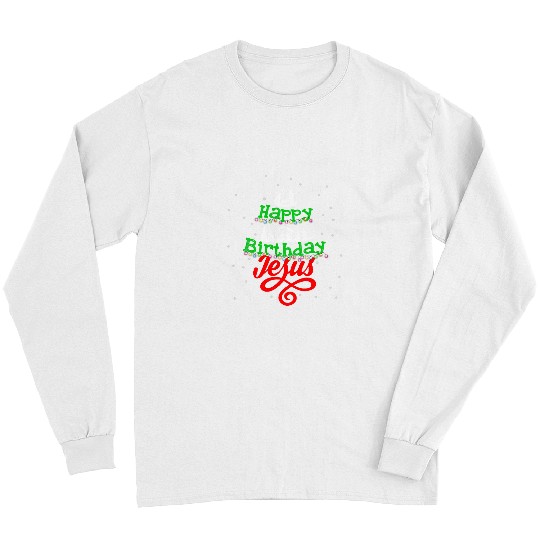 Christian Happy Birthday Jesus Christmas Pajama Holiday xmass 470 Bibble Jesus Christ Long Sleeves