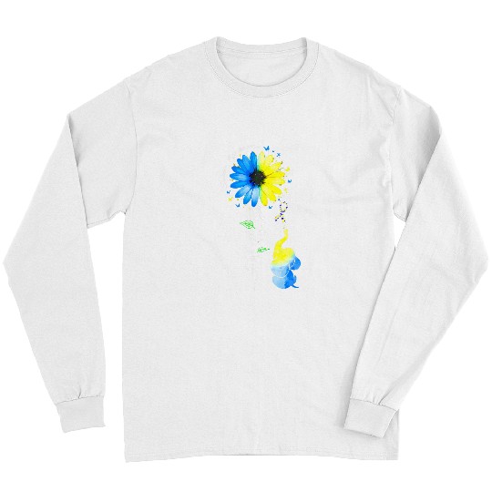 Faith Hope Love Awareness DownS Syndromes The Blue Elephant 3 Long Sleeves