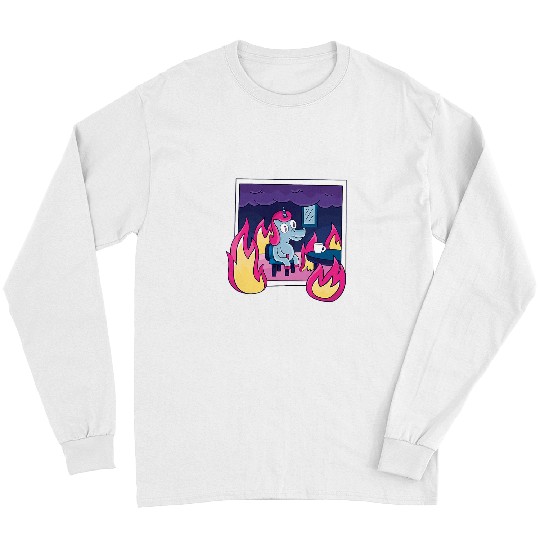 anxietys Depression Unicorns Unicorns in Flames Stay Positive Long Sleeves