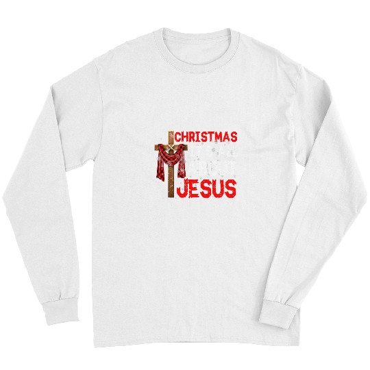 Christian Colorful Cross Plaid Jesus Christmas Christian Snowman xmass 249 Bibble Jesus Christ Long Sleeves