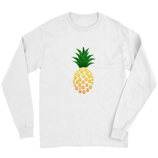 Funny pineapples Paw Prints Trendy Dog Cat Animal Lover Long Sleeves