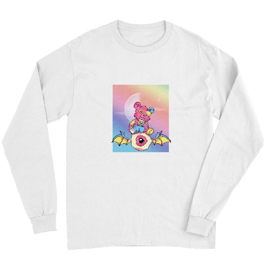 Funny Bear Bat Eye Animal Kawaii Teddy Bear Glitch Pastel Goth Cute Bears Long Sleeves