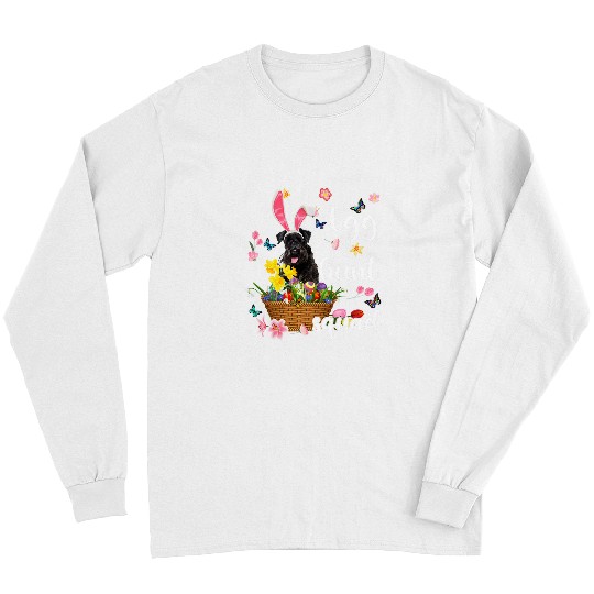 Dog Schnauzer Happy Easter Day Easter Colorful Egg Hunt Long Sleeves