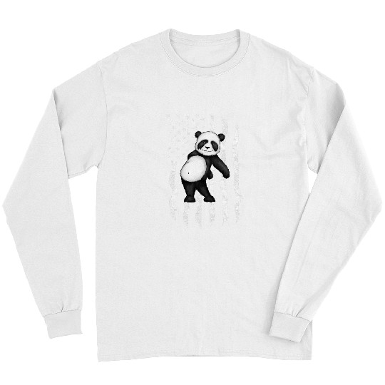 Flossing Panda Floss like a Boss American Flag Bear Long Sleeves