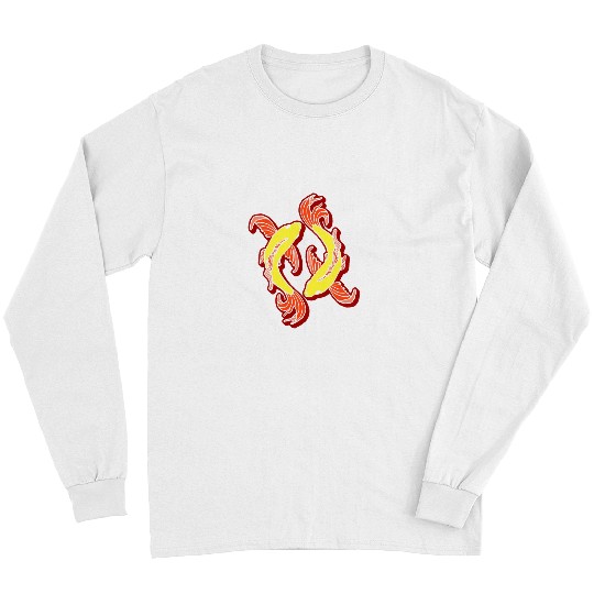 Fish Yin Yang Artistic Eastern Koi Fish Graphic Long Sleeves