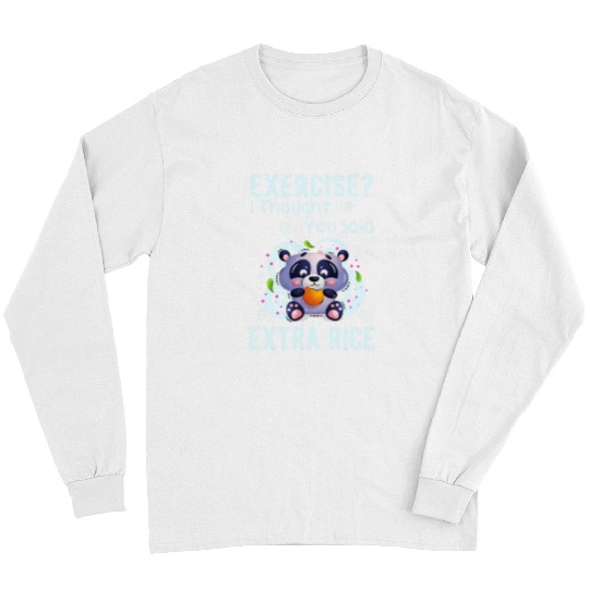 Funny Bear Exercise Extra Rice Panda Cute Bears Long Sleeves
