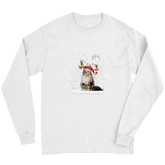 Maine Coon Under Moonlight Snow Christmas Pajama 1 Long Sleeves