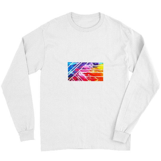 Abstract Geometry Acrylic Painting Art Themed Graphic Long Sleeves