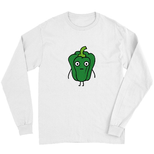 Bell Pepper Face Illustration Cute Funny Easy Simple Loose Vegetables Long Sleeves