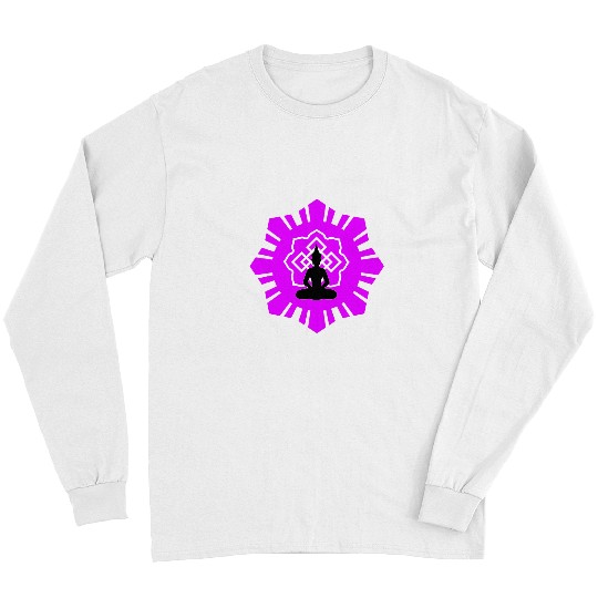 Namaste Yoga Lavender Sun Buddha Lotus Yoga Meditation Long Sleeves