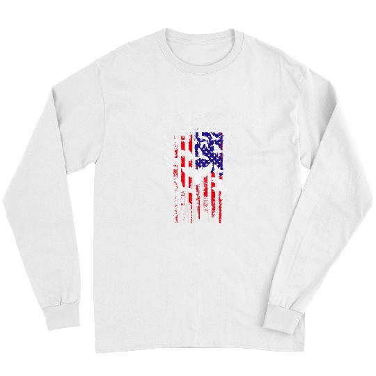 American Flag Hummingbird Bird Lover 4th of July Long Sleeves