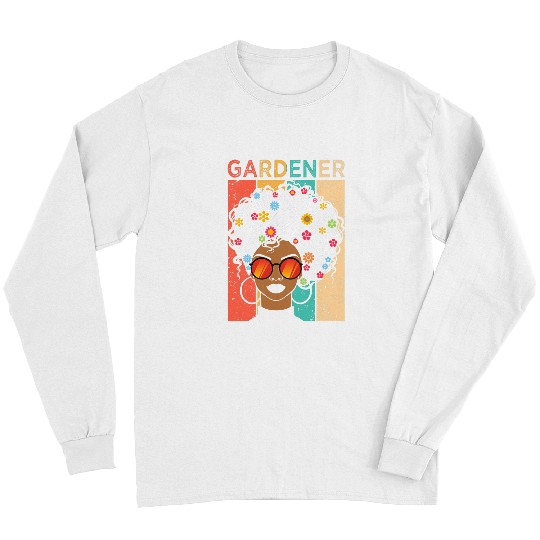 Gardener Black Woman Has Afro Hairstyle Black History Month 2 Long Sleeves