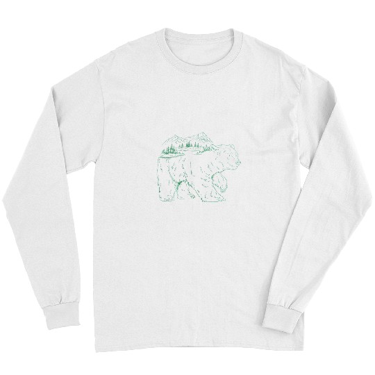 Bear Landscape Mountain Wilderness Mountaineer Long Sleeves