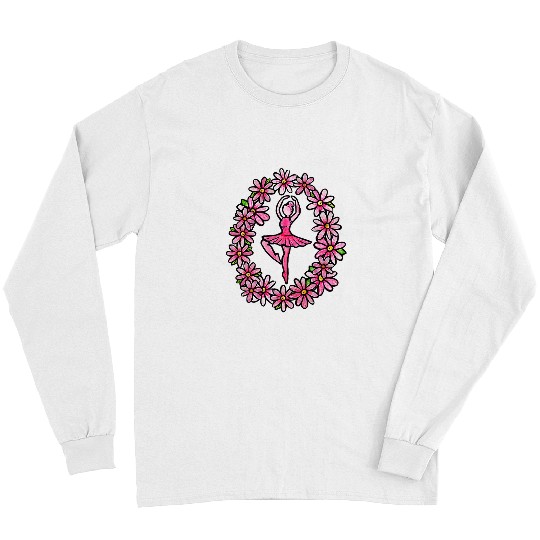 Cute pink ballerina art Long Sleeves