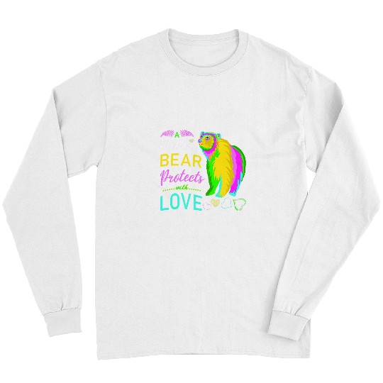 Funny Bear Cute Mother Bear Drawing In Festive Colors On Easter Holiday Cute Bears Long Sleeves