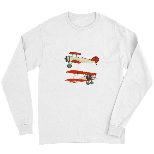 Airplane Small Aircraft Cool Illustration Classic Long Sleeves