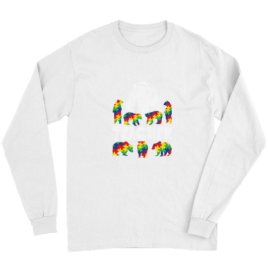 Autism Teacher Awareness Special Ed Puzzle Piece Neurodiverse Long Sleeves