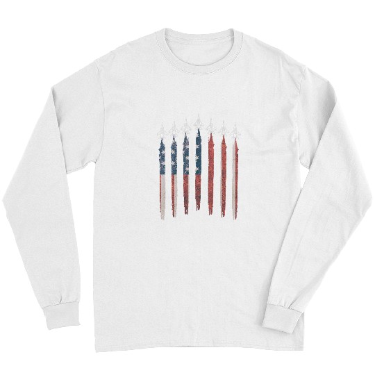 F15 Eagle Fighter Jet USA Flag Airplane F15 4th Of July 21 Long Sleeves