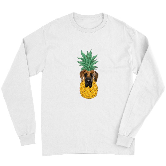 Dog Great Dane Funny Brown Great Dane pineapples Dog Long Sleeves