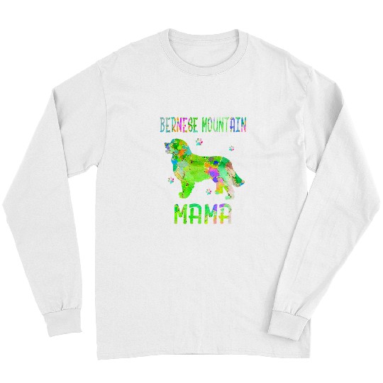 Bernese Mountain Mama Colorful Dog Mom Lover Long Sleeves