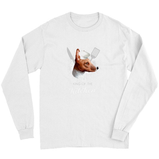 Dog Basenji King of the Kitchen Funny Cooking Dog Chef Long Sleeves