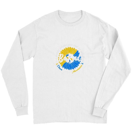 Be Kind Down Syndromes Awareness Ribbon Sunflower Kindness 4 Long Sleeves
