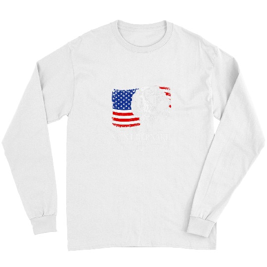Dog Saint Bernard Mens Proud Saint Bernard Dad American Flag patriotic dog gift Long Sleeves