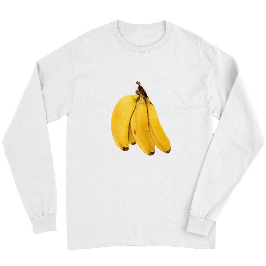 Bunch of bananas yellow ripe vintages illustration Long Sleeves