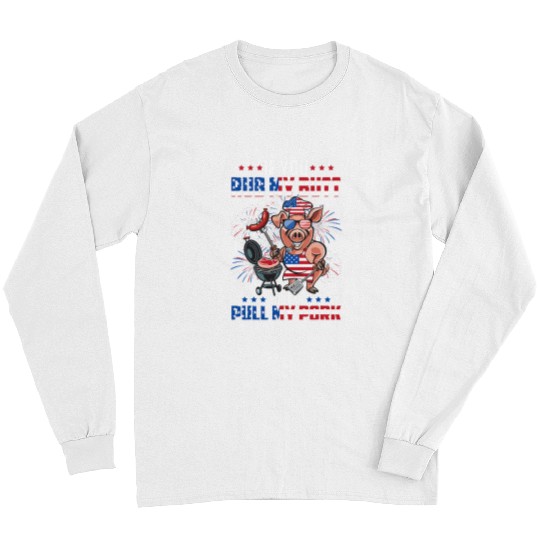 BBQ Chef Pig 4th of July BBQ Party Barbecue Lovers Long Sleeves