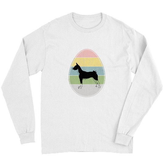 Dog Basenji Happy Easter Egg Basenji Dog Graphic Easter Day Basenji Dog Long Sleeves