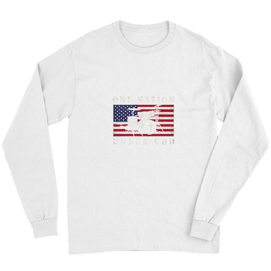 Christian Drum Lover One Nation Under God Drummer Drumming Christ Long Sleeves