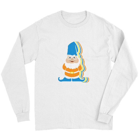 Funky Hipster Garden Gnome Illustration Long Sleeves