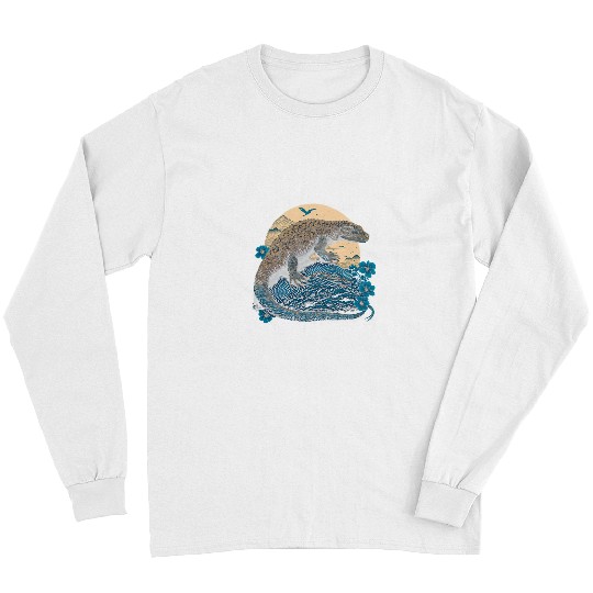 Dragons Surrealism Japanese Painting Komodo Dragon 1 Long Sleeves