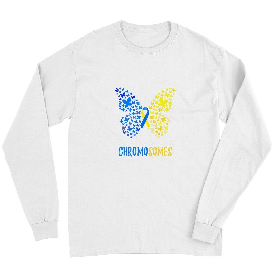 Down Syndromes Yellow Blue Love Does not Count Chromosomes Long Sleeves