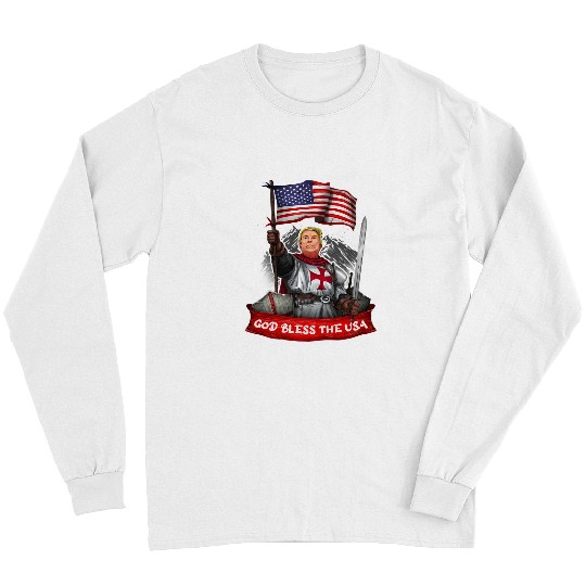 Christian Donald Trump God Bless America for Men Women and Kids Christ Long Sleeves