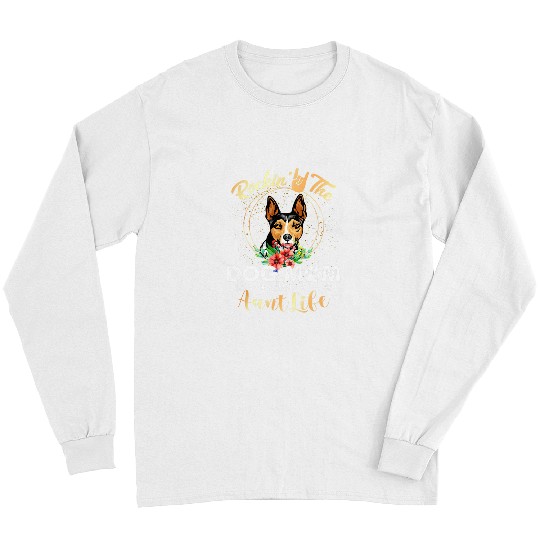 Dog Rat Terrier Rockin The Dog Mom Aunt Life Rat Terrier Womens Funny Long Sleeves
