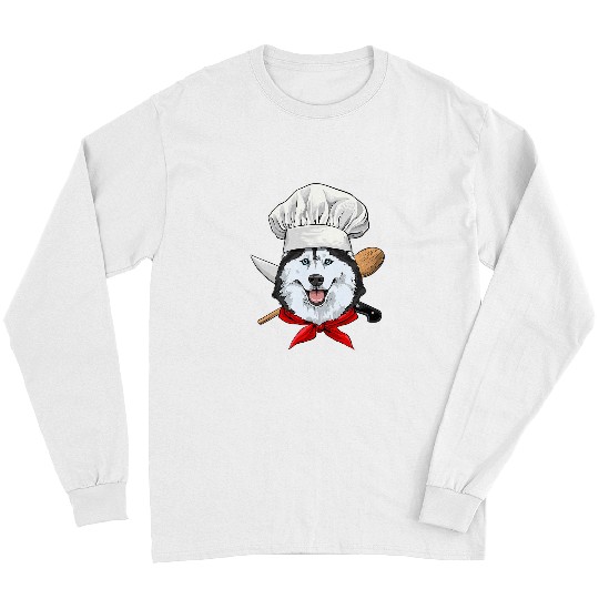 Dog Husky Siberian Husky Chef Dog Cooking Baking Lover 278 Long Sleeves