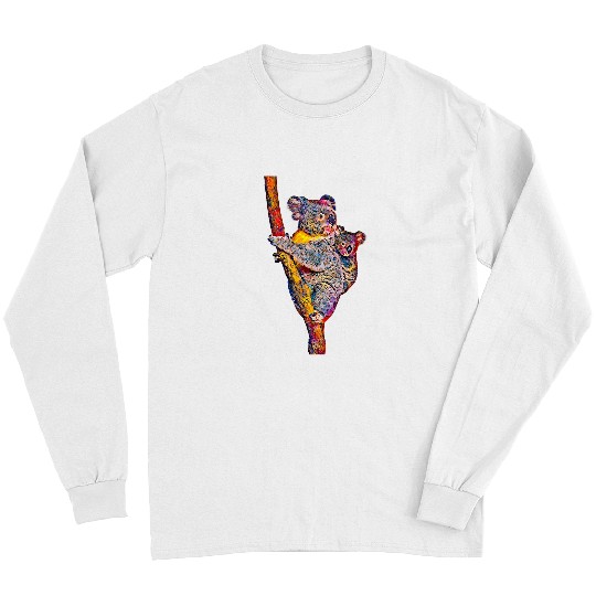 Funny Bear Cute Koala Oil Paint Australian Marsupial Koala Bear Mom Cute Bears Long Sleeves