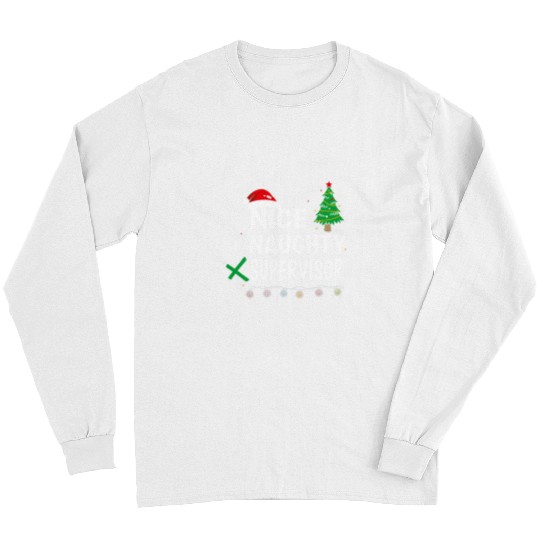 xmass Matching Nice Or Naughty Or Supervisor Pajama Long Sleeves