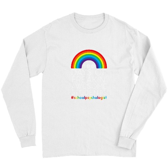 100 Days Of School Awesome Students School Psychologist 1 Long Sleeves